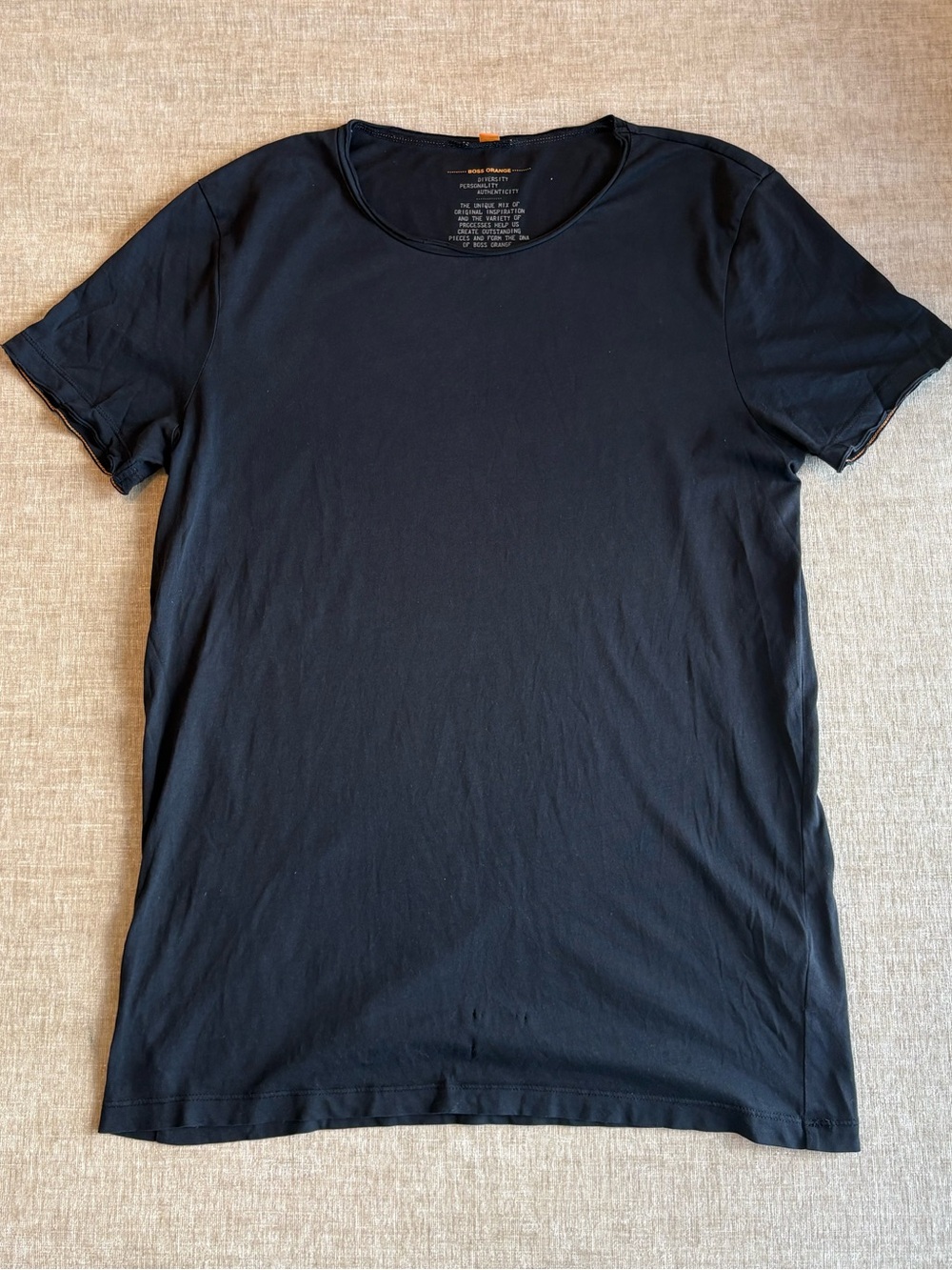 BOSS ORANGE Men's Black Short Sleeve Crew Neck Tee